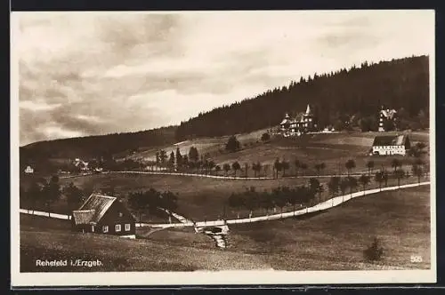 AK Rehefeld / Erzgeb., Ortsansicht aus der Vogelschau