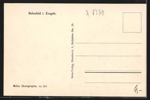 AK Rehefeld / Erzgeb., Ortsansicht aus der Vogelschau