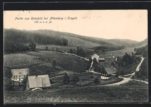 AK Rehefeld / Erzgeb., Ortsansicht aus der Vogelschau