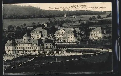 AK Bad Gottleuba, Zentralbad. Heilstätte der Landesversicherungsanstalt Kgr. Sachsen