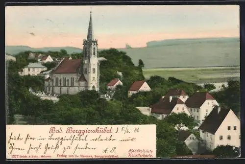 AK Bad Berggiesshübel, Ortsansicht mit Kirche