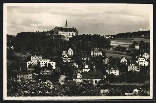AK Stollberg / Erzgeb., Gartenstadt mit Schloss Hoheneck