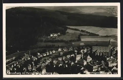 AK Schneeberg / Erzgebirge, Müttererholungsheim Gleesberg aus der Vogelschau