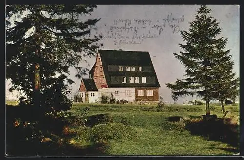 AK Obergeorgenfeld-Zinnwald / Erzgeb., Berghotel Lugstein-Baude