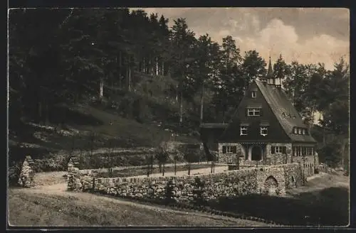 AK Rittersgrün im Erzgeb., Partie vor der Bezirks-Jugendherberge