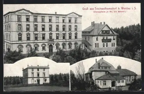AK Teichwolframsdorf b. Werdau, Erholungsheim Teichwolframsdorf, Mehrfachansicht