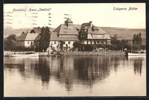 AK Paulsdorf / Maltersee, Hotel-Pension Haus Seeblick an der Talsperre