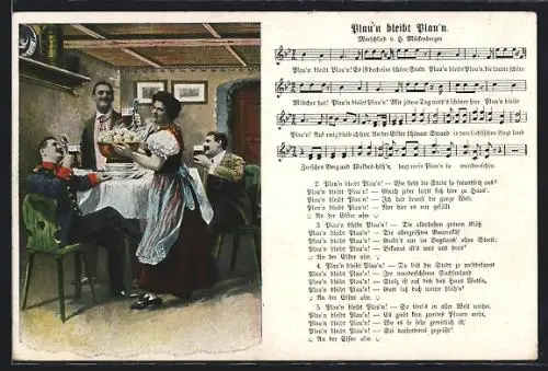 AK Plauen, Liedkarte Plau`n bleibt Plau`n