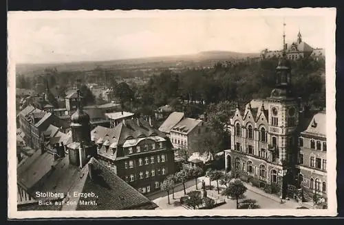 AK Stollberg i. Erzgeb., Blick auf den Markt