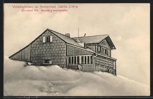 AK Wetterkoglerhaus, Ansicht im Winter