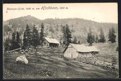 AK Kremser-Hütte, Blick auf Berghütte und Hochkaar
