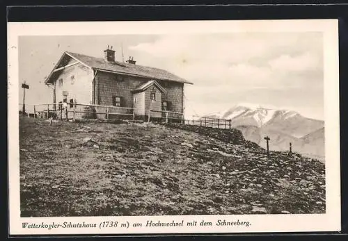 AK Wetterkogler-Schutzhaus, Berghütte am Hochwechsel mit dem Schneeberg