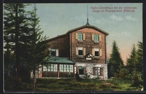 AK Haller-Schutzhaus, Berghütte bei der steinernen Stiege am Hochwechsel