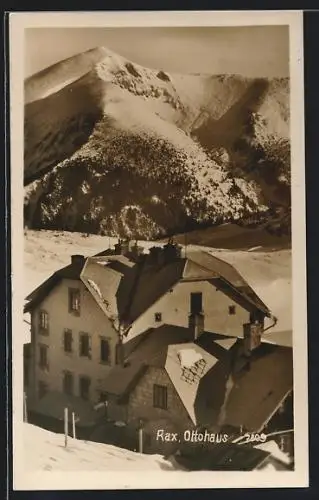 AK Ottohaus, verschneite Berghütte