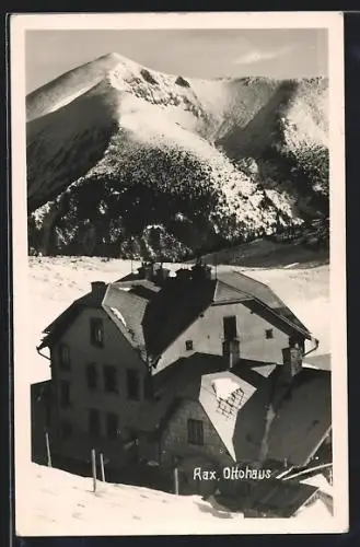 AK Ottohaus, Berghütte an der Rax im Schnee