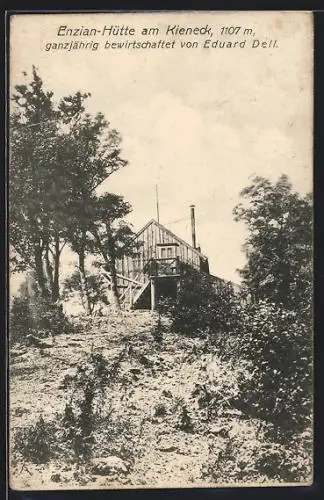AK Enzian-Hütte am Kieneck, Partie an der Berghütte