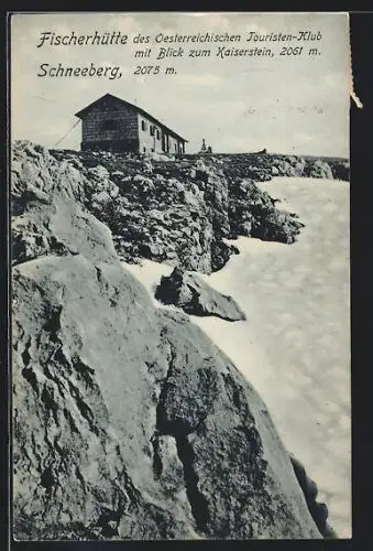 AK Fischerhütte, Berghütte mit Blick zum Kaiserstein