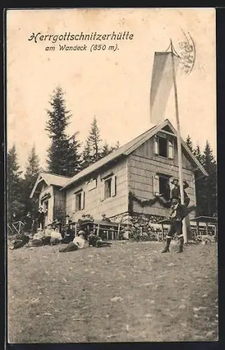 AK Herrgottschnitzerhütte, Berghütte am Wandeck