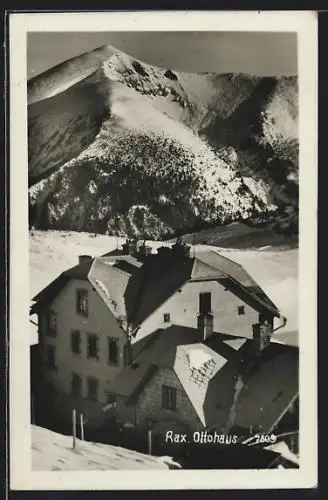 AK Ottohaus, verschneite Berghütte