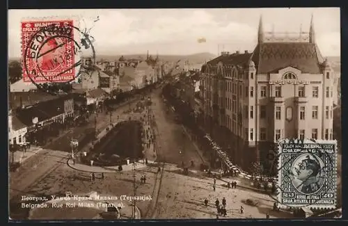 AK Belgrade, Rue Roi Milan, Strassenpartie