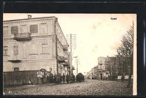 AK Kowel, Strassenpartie im Ort