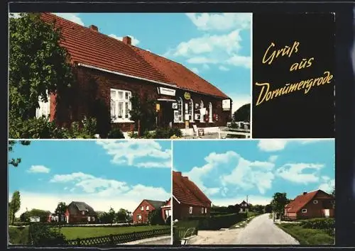 AK Dornumergrode, Gasthaus, Strassenpartien mit Wohnhäusern