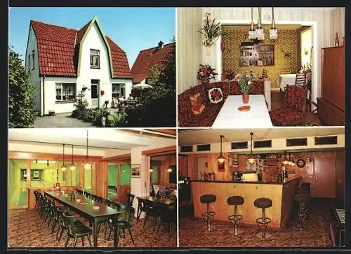 AK St. Peter-Ording, Hotel Haus Waldesstille Familie Jüppner, Im Bad 37, Innenansichten