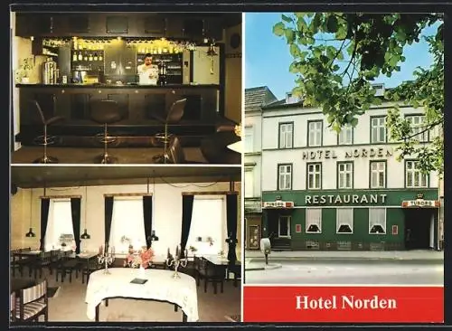 AK Flensburg, Hotel Norden Paul Thomsen, Harrisleerstr. 3, Innenansichten