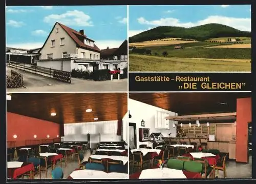 AK Gelliehausen, Gasthaus-Restaurant Die Gleichen, Innenansichten