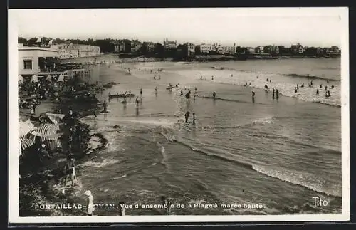 AK Pontaillac, Vue d`ensemble de al Plage à marée haute