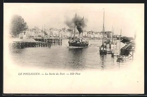 AK Le Pouliguen, La Sortie du Port