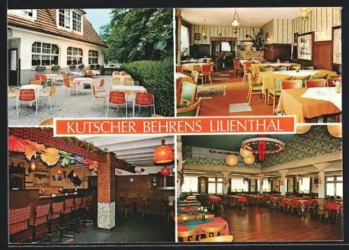 AK Lilienthal / Bremen, Gasthaus Kutscher Behrens mit Speisesaal und Aussenbereich, Falkenberger Landstr. 84