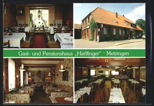 AK Metzingen / Göhrde, Gasthaus Harlfinger, Bes. Ronald Wiezorek, Aussen- und Innenansichten