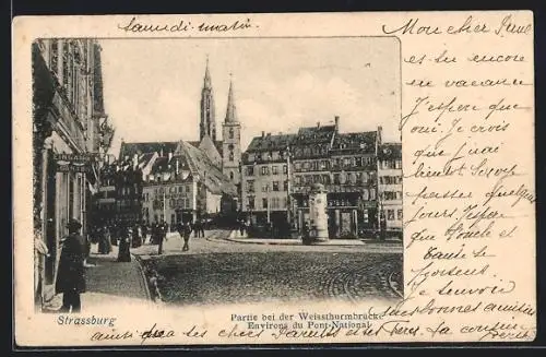 AK Strassburg, Strassenpartie bei der Weissturmbrücke