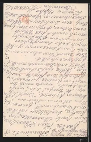 AK Kleiner Junge wirft am Postkasten einen Brief ein