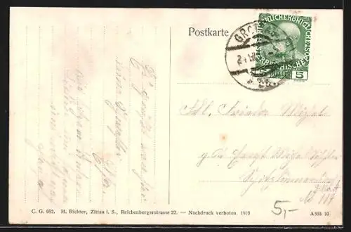 AK Grafenstein, Ortsansicht mit Teich