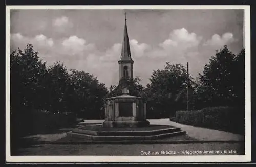 AK Gröditz / Sa., Kriegerdenkmal