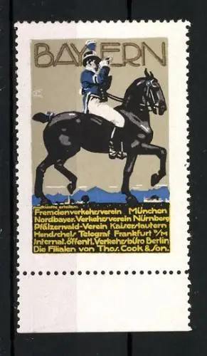 Reklamemarke München, Fremdenverkehrsverein München, Postillon zu Pferd
