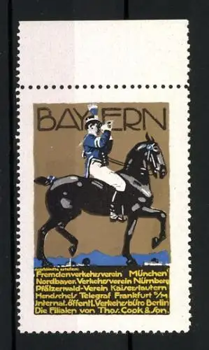 Reklamemarke München, Fremdenverkehrsverein München, Postillon zu Pferd