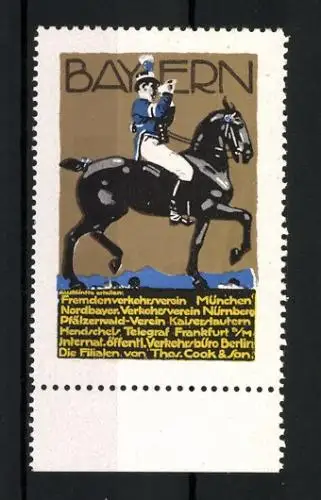 Reklamemarke München, Fremdenverkehrsverein München, Postillon zu Pferd