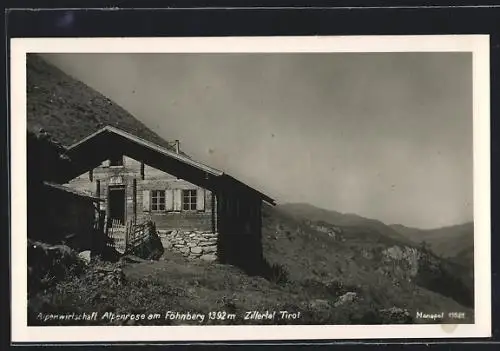 AK Mayrhofen im Zillertal, Alpenwirtschaft Alpenrose am Fellenberg