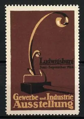 Reklamemarke Ludwigsburg 1914, Gewerbe- und Industrie-Ausstellung 1914, Hobel & Hammer