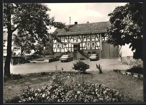 AK Weissenborn / Ottrau, Gasthaus Euler, Fachwerkhaus, Inh. H. Thamer
