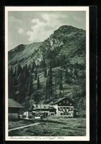 AK Schliersee, Bodenschneidhaus mit Gipfel