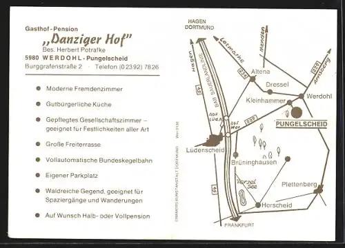 AK Werdohl-Pungelscheid, Gasthof-Pension Danziger Hof, Burggrafenstrasse 2