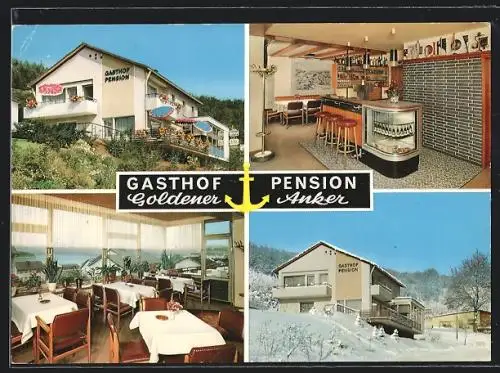 AK Olpe-Sondern, Gasthof und Pension Goldener Anker mit Innenansichten
