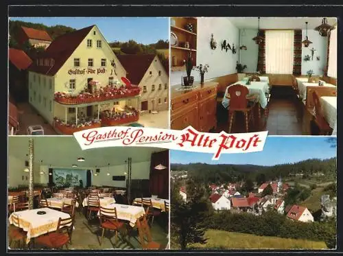 AK Obertrubach /Fränkische Schweiz, Gasthof-Pension Alte Post, Innenansichten