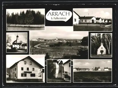 AK Arrach b. Falkenstein, Ortsansichten mit Gasthaus Biende