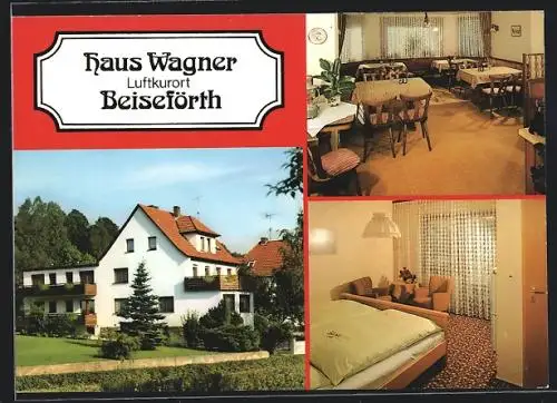 AK Beiseförth, Pension Haus Wagner, Inh.Waltraud Wagner, Mühlenstrasse 40, Äusseres und Inneres