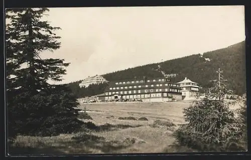 AK Spindlerbaude und Jugendkammhaus am Spindlerpass im Riesengebirge